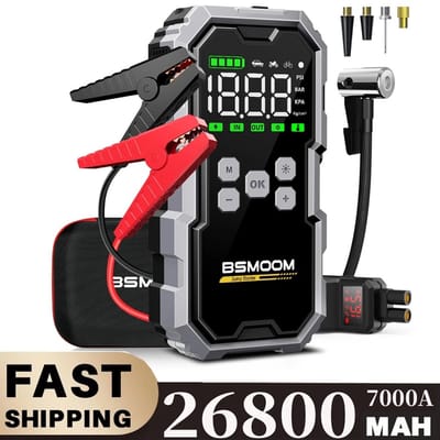 D&A Jumpstarter - Compressor - Jumpstarter voor de auto - Luchtcompressor - Starthulp - Jumpstarter Met Compressor - Zwart