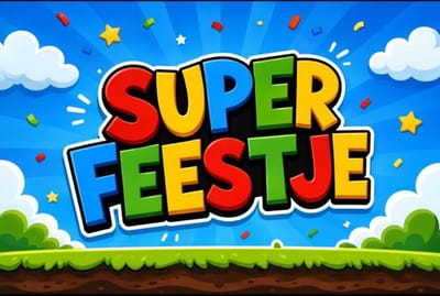 10x Uitnodiging kinderfeestje Super Feestje - 10 stuks - Feest - uitnodigingskaarten - uitnodiging verjaardag - uitnodiging feest - kinderfeestje game style - uitnodiging kinderfeestje jongens meisjes - uitnodiging feestje - A6 formaat