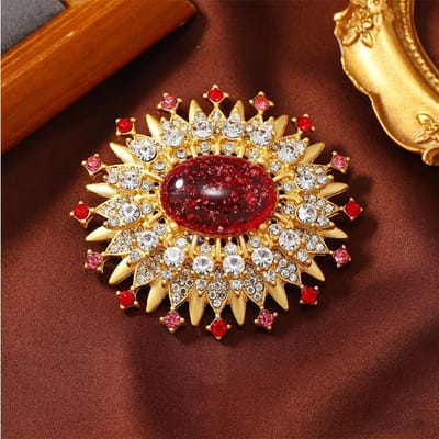 Klassieke Dames Meisjes Vintage Barok Strass Elliptische Speldjes Broche Retro Paleis Stijl Glanzende Kristallen Pin Voor Dames Cadeau black