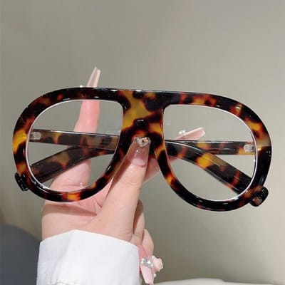 Vintage Oversized Piloot Anti Blauw Licht Bril Groot Montuur Dames Luxe Myopie Op Maat Sterkte Brillen