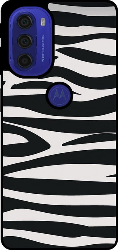 Smartphonica Telefoonhoesje Geschikt voor Motorola Moto G51 met zebra opdruk - TPU backcover case zebra design - Zwart Wit geschikt voor Motorola Moto G51