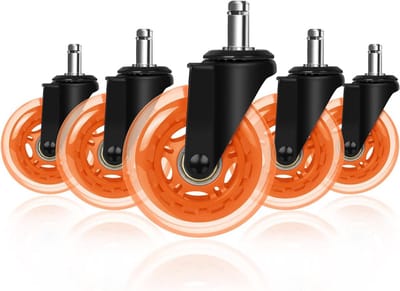 Set van 5 Stille Bureaustoelwielen 7,6 cm - Universele Vervanging voor Alle Vloeren