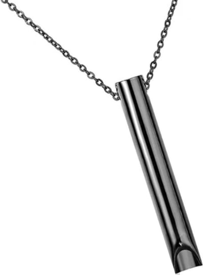 *** Ademketting Zwart - Stop met hyperventileren/ Roken / Vapen - Rustige ademhaling - Ademhalingstrainer - Anti-hyperventilatie ketting - Tegen stress en paniek - van Heble® ***