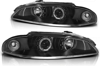 Koplampen dual halo rims MITSUBISHI ECLIPSE 97-12 98 ANGEL EYES ZWART