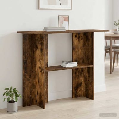 vidaXL - Wandtafel - Gerookt - eiken - 100 - x - 30 - x - 75 - cm - Bewerkt - hout