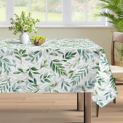 Zomer Waterverf Groen Blad Rechthoekig Tafelkleed voor Tafeldecoratie Wasbaar Keuken Eettafelkleed Bruiloft Feest Decoraties 100x160cm