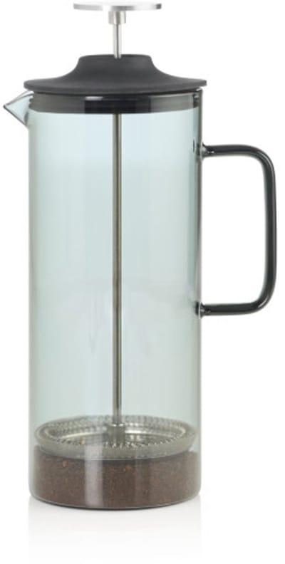 AdHoc Cafetière Impact - French Press - 1 Liter - Hittebestendig Borosilicaatglas - RVS Filter - Grijs