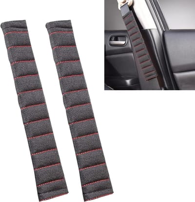 2 stuks Juttzzei Bescherming voor autogordels, 27 cm Bescherming voor autogordels voor kinderen en volwassenen Beschermt de nek en schouders - Rood