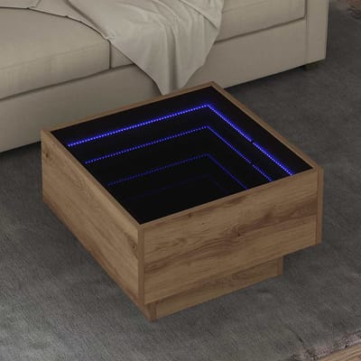 vidaXL - Salontafel - artisanaal - eikenkleurig - 50 - x - 50 - x - 30 - cm