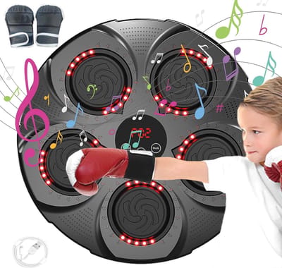 Wandgemonteerde boksmachine voor kinderen | Elektronische boksdoel met muziek en lichtmodi | Ideale trainingsapparatuur voor beginners