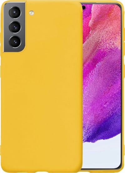 Hoesje - Geschikt voor Samsung Galaxy S21 FE - Sterk & Shockproof - Hoes Cover - Siliconen Case - Telefoonhoesjes - Geel