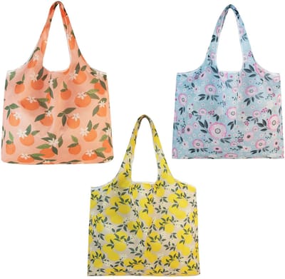 Boodschappentas, groot, herbruikbare boodschappentas, draagbaar, wasbaar, voor winkelen, reizen, uitstapjes, opvouwbare tas, boodschappentas, 45 x 65 cm
