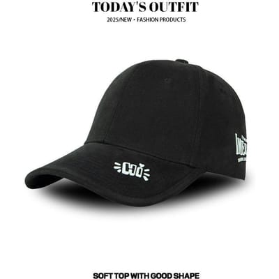Nieuwe Zon Zichtbaar Grote Rand Hoed Knappe Mannen Nieuw Modieus en Veelzijdig Chinese Stijl Sport Outdoor Baseballpet black