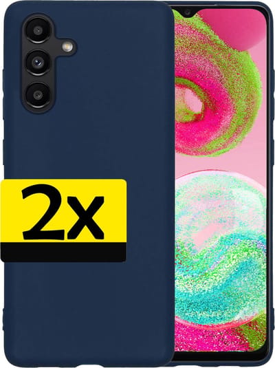 Hoesje - 2 Stuks - Geschikt voor Samsung Galaxy A04s - Sterk & Shockproof - Case Siliconen - Back Cover - Telefoon Hoes - Telefoonhoesjes - Donkerblauw