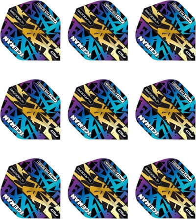 Premium Dartflights Regenboog en Goud Kleuren - Set van 9 Stuks