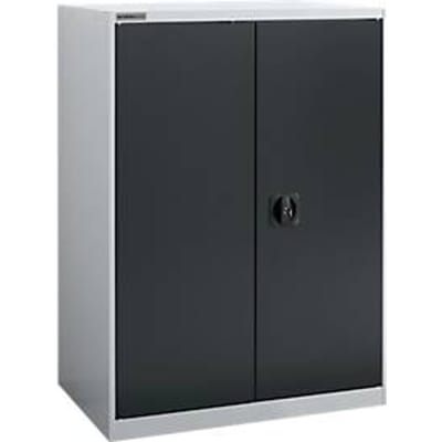 Draaideurkast Schäfer Shop Select MS-i 12408, plaatstaal, B 800 x D 400 x H 1215 mm, 3 OH, aluminium wit/antraciet grijs, tot 150 kg