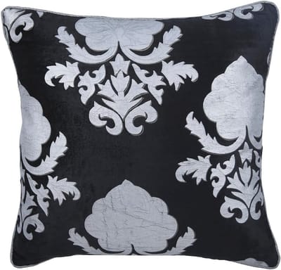 The HomeCentric Decoratief zwart Designer Sierkussens 60 x 60 cm Fluweel Designer Sierkussens, Stof Gooi kussenhoezen Fluweel, Damast Aziatisch - Behind the Damask