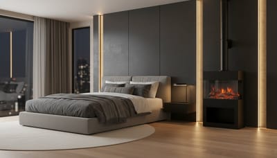 Elektrische Haard met Rookafvoerbuis – Casa Velluto Henri Design Houtkachel met Verwarming – 3D LED Vlameffect – Vrijstaand – Afstandsbediening – Timer – Houtopslag – Zwart – 117 cm