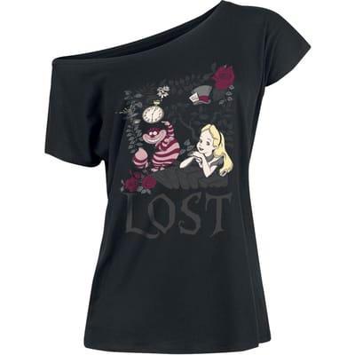 Alice in Wonderland - Disney T-shirt - Lost in Wonderland - S tot XXL - voor Vrouwen - zwart