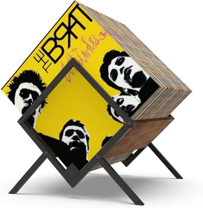 SNJY® LP Opbergsysteem - Vinyl Houder - Platenrek - 34D x 40,5B x 30,5H cm - Bruin/Zwart