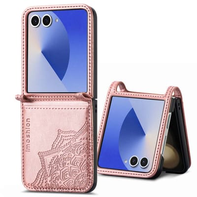 imoshion Hoesje - Geschikt voor Samsung Galaxy Z Flip 7 - Mandala Bookcase flip versie - Rosé Goud