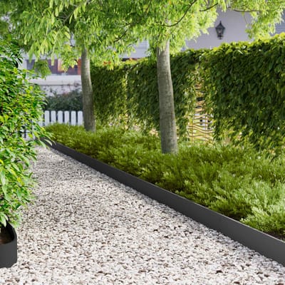 vidaXL - Gazonafboording - met - omgebogen - bovenkant - 10 - st - 103x15cm - Staal