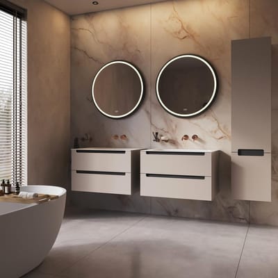 HIPP Design Phantom Ronde LED spiegel - Zwart Frame - 80 cm - Directe LED Rondom + Spiegelverwarming. Kleurenwissel en Touch Dimmer