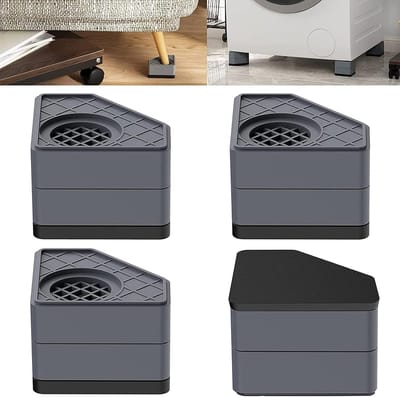 Anti-Vibratie Pads voor Wasmachine en Droger – Verhoogd Sokkel met Schokdemping (4.4/8 cm)