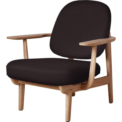 Fritz Hansen Fred Loungefauteuil - JH97 - donker rood uni - eiken geolied