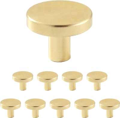 Somstyle Kastknoppen Set - 10 Stuks - Ø 30 MM - Deurknoppen voor Kasten - Meubelknop - Handgreep - Goudkleurig