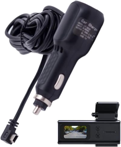 Dash Cam Oplader - Autolader Kabel - Onderweg Opladen - Dubbele USB Poorten - 3.5m Lengte - Zwart