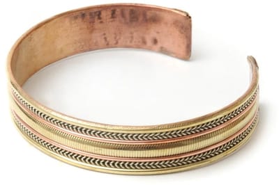 Koperen armband met gerolde rand