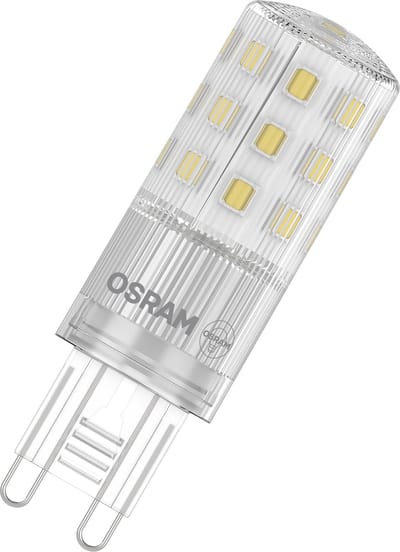 OSRAM LED PIN G9 ENERGY EFFICIENCY B in pinvorm, LED-pinstaaflamp, helder, 4,9 W, (vervangt 65 W), 907 lm, warm wit, 2700 K, 15000 u, CRI 80
