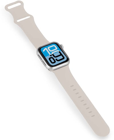 Bandje Geschikt voor Apple Watch 1, 2, 3, 4, 5, 6, 7, 8, 9, SE - 38/40/41 mm Siliconen Verstelbaar Polsband - Horloge Bandje - Ivoor