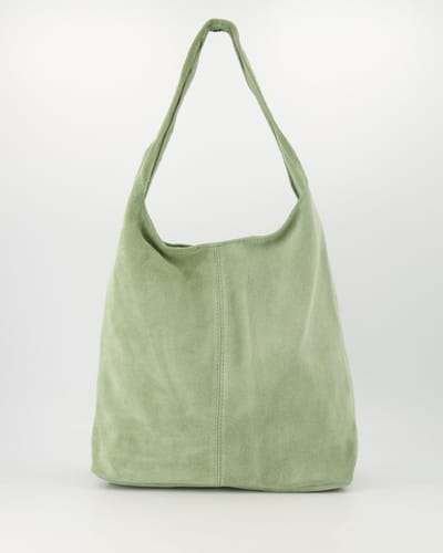 Teatro - Loreen - Handtas - Schoudertas - Suede - Leer - Ruim - Saliegroen