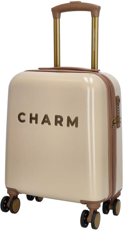 Charm London Capetown - Koffer - Underseater - Handbagage - 45x34x20 cm - 30 Liter - Trolley - Beige