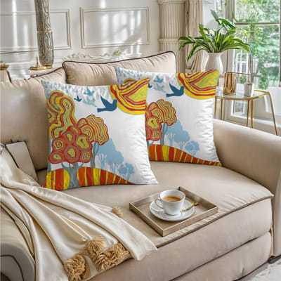 Boraboi® Luxe Decoratieve Kussenhoezen set van 2 , Zachte Suède Touch- 30x50 cm -(Geel,orange,wit,blauw)