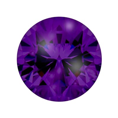Quiges - Eligo Verwisselbaar Glas geslepen 8 mm Rond Zirkonia Paars voor Zilveren Ring - 8 mm - ER8R013