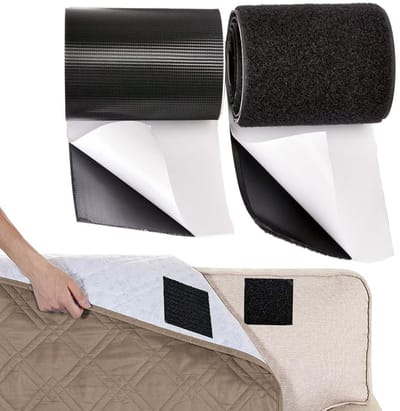 Zelfklevende Haak en Lus Tape voor DIY, Zware Klittenband Zelfklevend om het bankkussen op zijn plaats te Houden, Antislip Kussen Pads voor het Bevestigen en Monteren van Objecten, 5cm X 4M