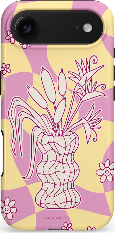 Casetastic hoesje geschikt voor Apple iPhone Air - MagSafe - Dubbellaagse bescherming - Bosje vol roze - Fashion Case - Beige Lila Lichtroze
