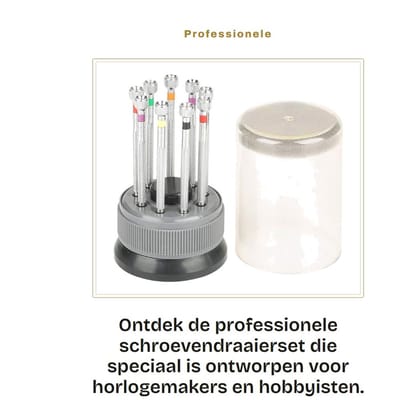 Dailygoods - Professionele schroevendraaierset - precisiehorloge gereedschap - metaal - 9-delige set - geschikt voor horloge reparatie - transparant