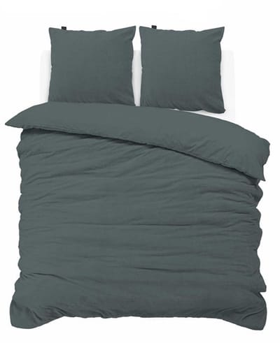 iSleep Dekbedovertrek Teddy Fleece - Eenpersoons - 140x200/220 cm - Antraciet
