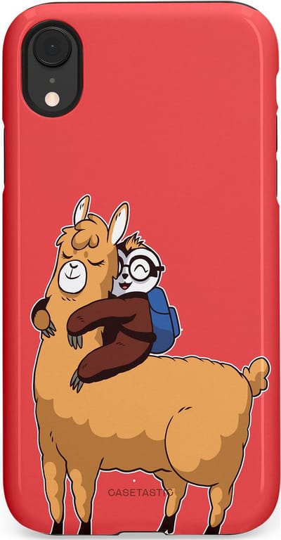 Casetastic hoesje geschikt voor Apple iPhone XR - Dubbellaagse bescherming - Lui en lekker - Fashion Case - Koraal Goud