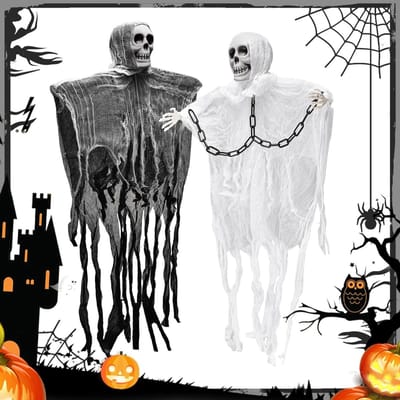 Piece Halloween Skeleton Decoration, Hanging Creepy Ghosts for Halloween, Indoor and Outdoor Decoration - ShopVlot