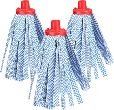Vervangende Mopkop Set - 3 Stuks met Absorberende Synthetische Strips voor Efficiënte Vloerreiniging
