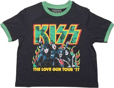 Kiss - St Paddy's Ringer Crop top - S - Zwart