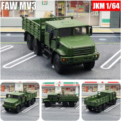 1:64 Faw Mv3 Militair Transport Vrachtwagen 1/64 Jkm Diecast Speelgoed Auto Voertuig Model Klassiek Zinklegering Metaal Verzameling Cadeau Voor Kind