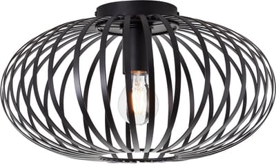 Brillant | Bremen plafondlamp 40cm zwart | 1x A60, E27, 40W, geschikt voor normale lampen (niet meegeleverd)