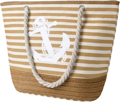 Unyqoos® Stijlvolle Grote Strand- en Shopper Tas met Ritssluiting voor Dames, Waterbestendig en Praktisch Ontwerp