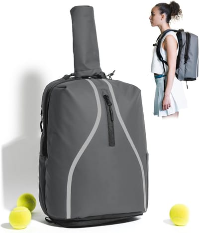 Aura® Tennistas Dames – Tenniszak - Tennistas kind – Grijs - 40cm x 26cm x 20cm